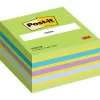 3M Post-it® neonblau/grün 76x76mm 450 Blatt selbstklebende Würfelblöcke 100% PEFC, SGSCH-PEFC-COC-110078
