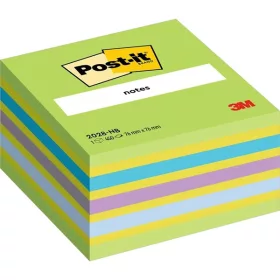   3M Post-it® neonblau/grün 76x76mm 450 Blatt selbstklebende Würfelblöcke 100% PEFC, SGSCH-PEFC-COC-110078