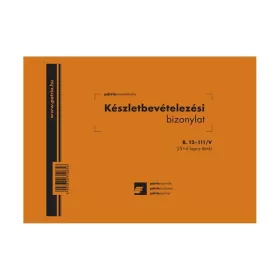   B.12-111/V A5 25x4 fekvő "Készletbevételezési bizonylat" nyomtatvány