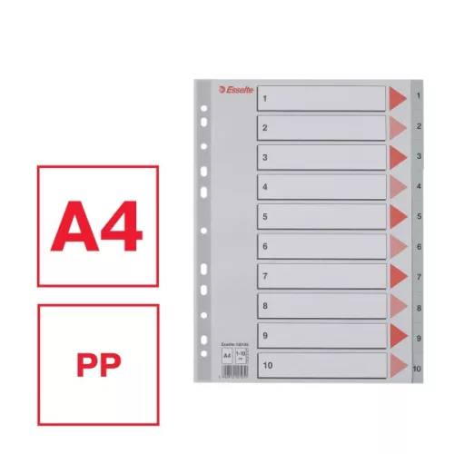 Esselte A4 1-10 műanyag regiszter