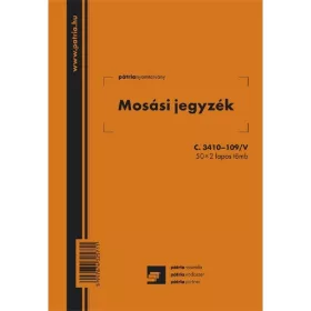   C.3410-109 A5 2példányos "Mosási jegyzék" nyomtatvány