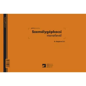   D.GEPJ.31 100 lapos tömb A4 fekvő "Személygépkocsi menetlevél" nyomtatvány