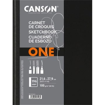   Canson One 21,6x27,9 cm, álló, 100 g/m2, ragasztott fehér rajzpapírfüzet