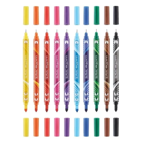 Herlitz my.pen kétvégű 10db-os vegyes színű filctoll készlet