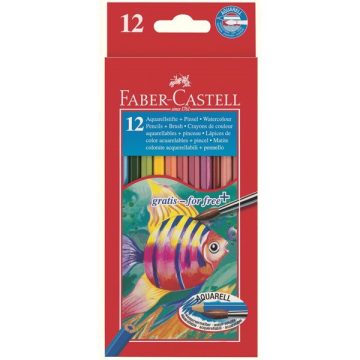   Faber-Castell akvarell 12db-os színes ceruza készlet + ecset