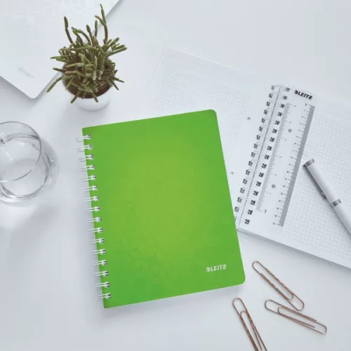 Leitz Wow A5 80lapos kockás zöld spirálfüzet
