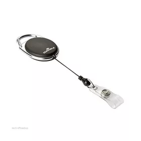   Robuster, stylischer Namensschildhalter (1 Stück) in Schwarz mit Druckknopfverschluss
