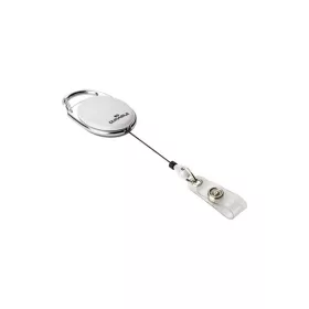   Robuster, stylischer Namensschildhalter (1 Stück, weiß) mit Druckknopfverschluss
