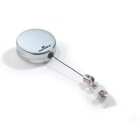   Robuster runder Namensschildhalter aus Metall mit Druckknopf (1 Stück)