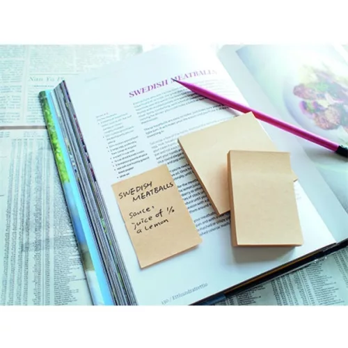 Stick'N KraftNotes 76x51 mm 100 Blatt selbstklebender Notizblock aus natürlichem Recyclingmaterial