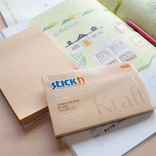 Stick'N KraftNotes 76x127 mm 100 lap öntapadós natúr újrahasznosított jegyzettömb
