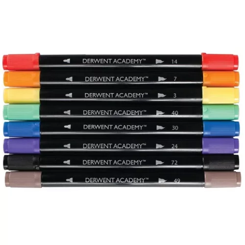 Derwent Academy 8 db-os kétoldalas akvarel filckészlet