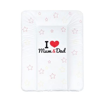   Pelenkázó lap puha New Baby I love Mum and Dad fehér 70x50