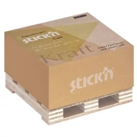   Stick'N KraftCube 76x76 mm 400 Blatt brauner selbstklebender Notizblock aus Recyclingmaterial