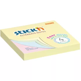   Stick'N 76x76 mm 100 Blatt 4-farbiger Pastell-Haftnotizblock