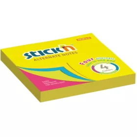   Stick'N 76x76 mm 100 Blatt 4-farbiger Neon-Selbstklebe-Notizblock