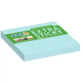   Stick'N ExtraSticky Notizblock aus Recyclingmaterial, 76 x 76 mm, 90 Blatt, pastellblau