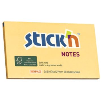   Stick'N 76x127mm 90lap környezetbarát pasztell narancs jegyzettömb