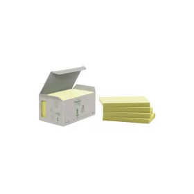   Post-it® Notizblock, 127 x 76 mm, recycelt, gelb, Mini-Turm, 100 % PEFC, SGSCH-PEFC-COC-110078