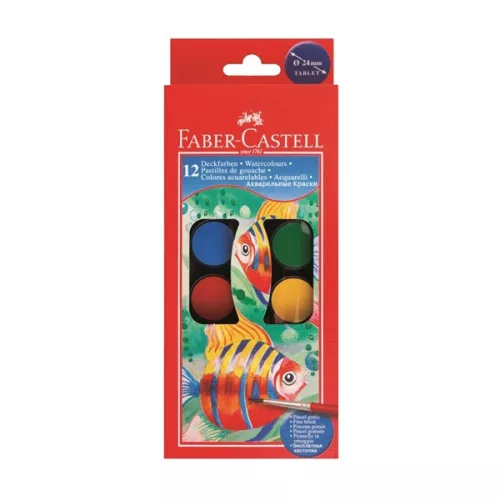 Faber-Castell set akvarela s 12 boja, 24 mm, s kistom