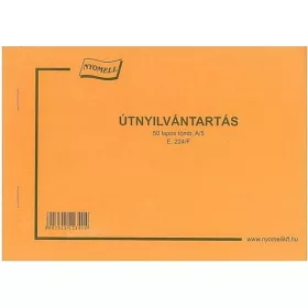   B.TM.12 A5 50lapos fekvő "Útnyilvántartó" nyomtatvány