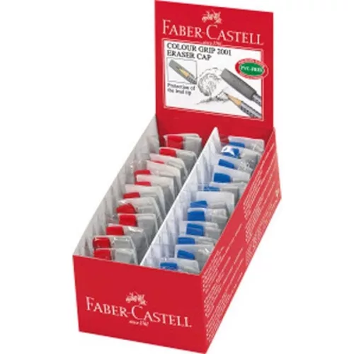 Faber-Castell Grip 2001 2er-Pack farbige Kappenradiergummis