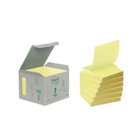   Post-it újrahasznosított 6 sárga Z-tömb 100% PEFC, SGSCH-PEFC-COC-110078