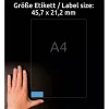 Avery L6039-20 45,7x21,2mm visszaszedhető 960db-os kék etikett