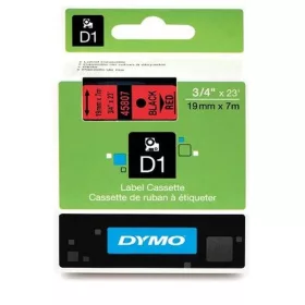 Dymo D1 19mmx3,5m fekete/piros feliratozógép szalag