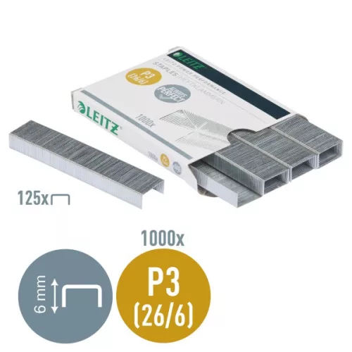 Leitz 26/6 Heftklammern, 1000 Stück/Karton