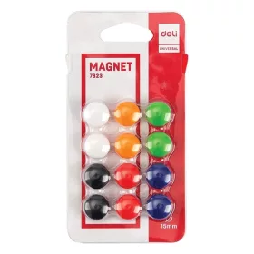 Deli 15mm 12 Stück 6-farbige Tafelmagnete
