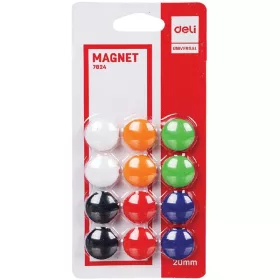 Deli 20mm 12 Stück 6-farbige Whiteboard-Magnete