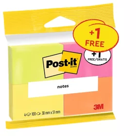   Post-it® 6812P Neon-Notizblock (3+1 Stück), 100 % PEFC-frei, SGSCH-PEFC-COC-110078