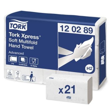   Tork Xpress 21 db-os H2 advan.fehér soft multifold kéztörlő