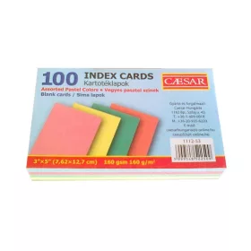   Caesar Karteikarten, einfarbig, pastellfarben, 100 Stück/Packung