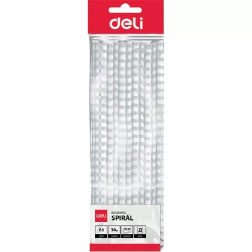 Deli 8mm 25db-os fehér műanyag spirál