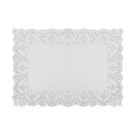 Dantelă pentru tort, albă, 19x30 cm, 20 de foi, pătrată