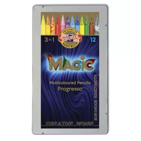   Koh-I-Noor 8772 Progresso Magic henger alakú 12db-os színesceruza készlet