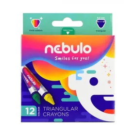   Nebulo háromszögletű 12 db-os vegyes színű zsírkréta készlet