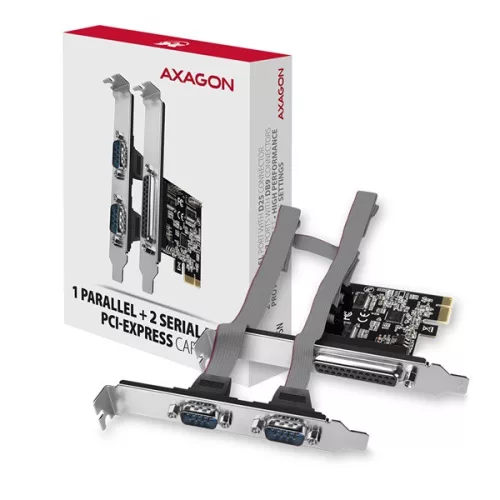 Axagon PCEA-PSN 1 paralelný port 2 sériové porty 1 linka PCI-Express karta