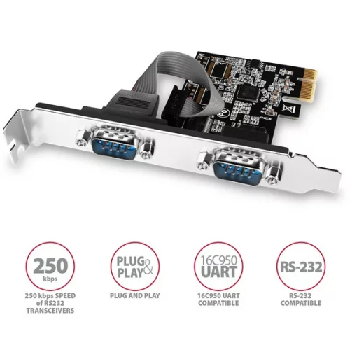 Axagon PCEA-S2N 2 sériové porty 1 linka PCI-Express karta