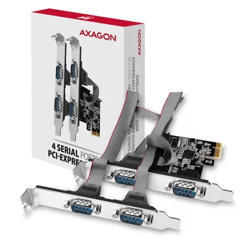 Axagon PCEA-S4N 4 sériové porty 1 linka PCI-Express karta