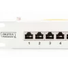 DIGITUS 19" 1HE 24-Port Cat.6 Kompaktes graues geschirmtes Patchpanel