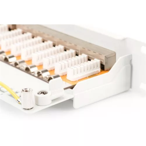 DIGITUS 19" 1HE 24-Port Cat.6 Kompaktes graues geschirmtes Patchpanel