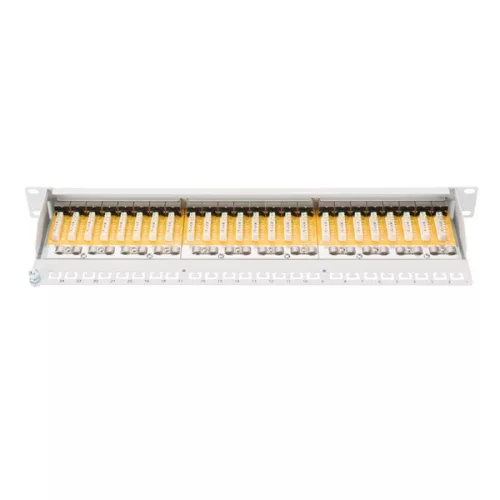 DIGITUS 19" 1HE 24-Port Cat.6 Kompaktes graues geschirmtes Patchpanel