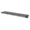 DIGITUS 19" 0,5U 24-Port Cat.6 HD Kompaktes schwarzes geschirmtes Patchpanel