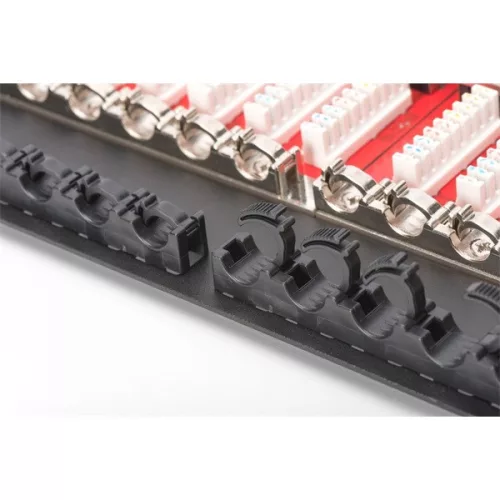 DIGITUS 19" 0,5U 24-Port Cat.6 HD Kompaktes schwarzes geschirmtes Patchpanel