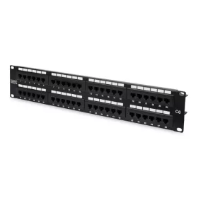   DIGITUS 19" 2HE 48-Port Cat.6 Kompakt-Patchpanel, schwarz, ungeschirmt