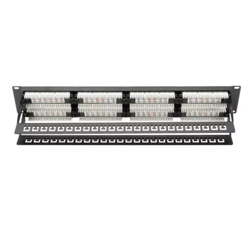 DIGITUS 19" 2HE 48-Port Cat.6 Kompakt-Patchpanel, schwarz, ungeschirmt