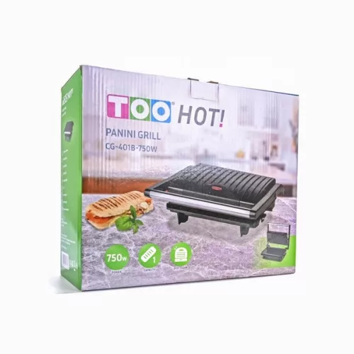 Čierny kontaktný gril TOO CG-401B-750W